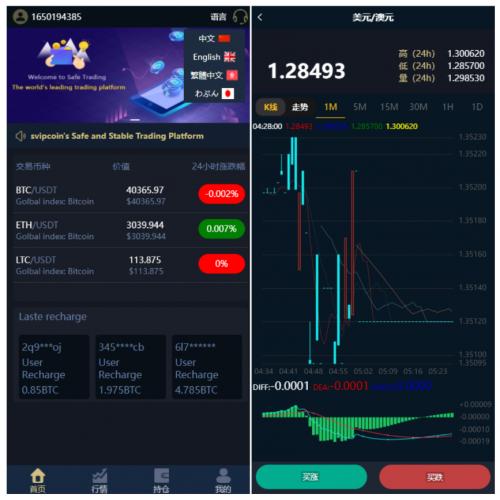 海外版微盘外汇系统全套源码搭建开发/多语言投资系统/USDT充值/完美运营