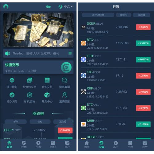 新UI多语言区块链交易所系统源码,虚拟币交易平台,秒合约,IEO认购,期权,理财认购矿机